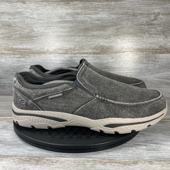 Skechers Mens Relaxed Fit Creston Moseco Charcoal Slip On Shoes Sz 13 EXTRA Wide - Picture 3 of 9